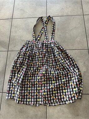 Women’s Hell Bunny Black & White Gingham Skirt with Colorful Print